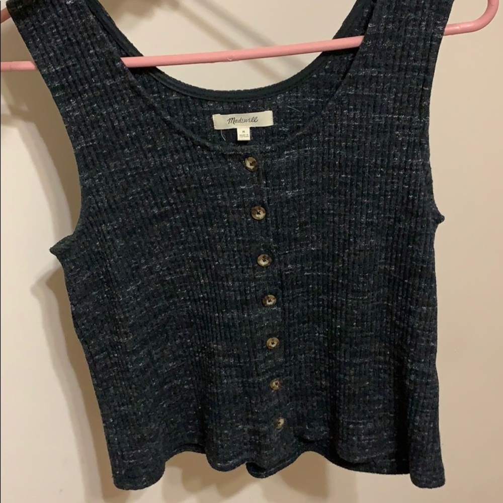 Madewell Ribbed Button-Front Tank 🐈‍⬛☕️📓 - Picture 3 of 6